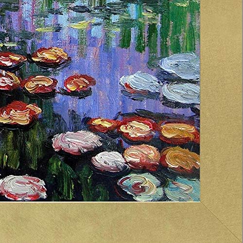 La Pastiche Water Lilies por Claude Monet Pintura a óleo, 16 x 20, Semplice Specchio Frame