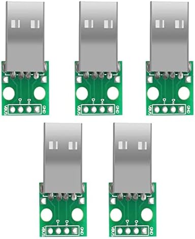 BAEIMSTWR 5PCS USB para mergulhar o quadro, USB tipo A Male para mergulhar o adaptador da placa de breakout, 4 pinos para