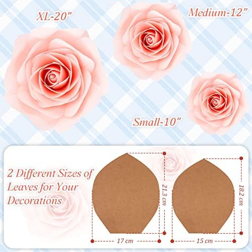 28 PCs Paper Flowers Modelo Kit Diy Papel Decorações de flores para parede rosa peony Daisy kit de modelo de flor de papel