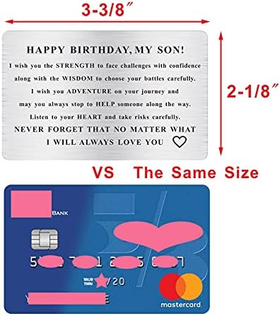 Cartão de aniversário do filho MXRSDF, presente de aniversário, cartão de carteira gravado