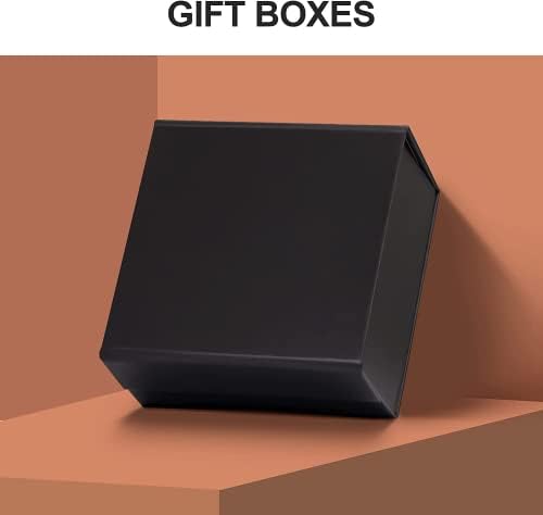 Pequena caixa de presente 2pcs 4x4x2 polegadas, caixa preta dobrável com tampa magnética fechamento de tamanho pequeno
