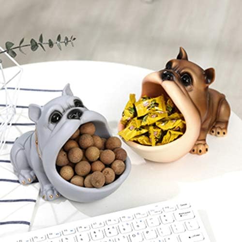Gichue Key Storage Storage, ornamento decorativo nórdico de armazenamento de cães de boca grande, organizador de pratos de doces de