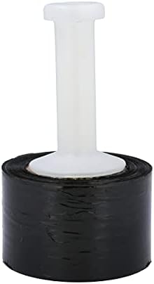 PSBM Black Mini Stretch Wrap com alça de plástico, 648 pacote, 3 polegadas x 1000 pés, 63 bitola, rolos de filme plástico para codificação
