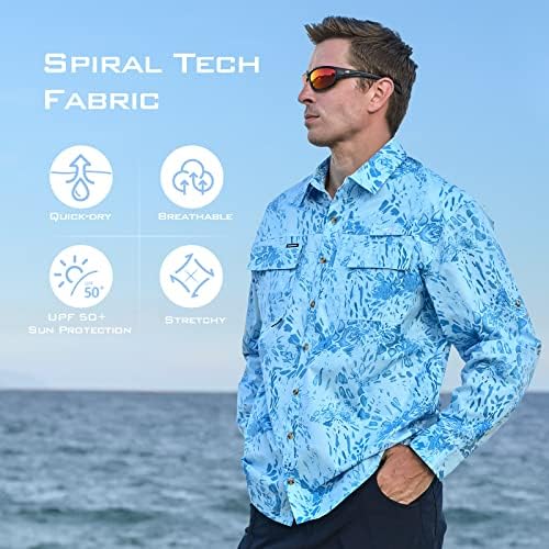 Camisas de pesca masculinas de Kastking Rekon, bem feitas, camisas de praia de manga curta e longa bem feitas, proteção solar