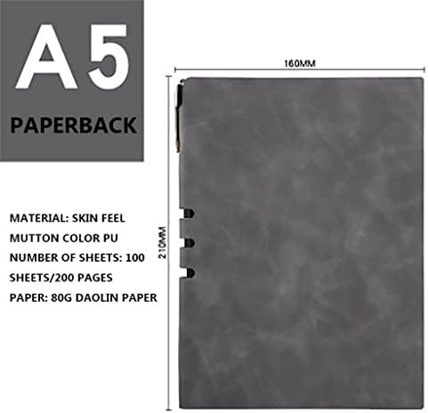 Trexd Diário de papelaria Trexd Book Bloco de notepad de grossa A5 Conjunto de notebooks foscos Textura fosca