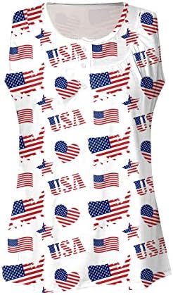 4 de julho Túnicas de bandeira dos EUA para mulheres Hidding Camise