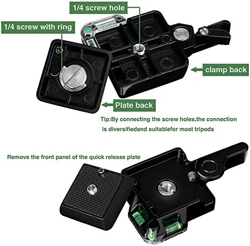 Câmera de câmera Konsait Câmbio de câmera Monopod Ball Cabeça QR-40 Adaptador de grampo de placa de liberação rápida com