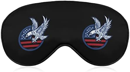 Eagle On American Flag Independence Day Máscara de olho macio Máscara de sono eficaz conforto conforto com cinta ajustável elástica