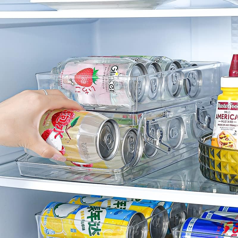 O organizador de refrigerador de refrigerador, lata de refrigerador, duas camadas de bebida automática de bebida