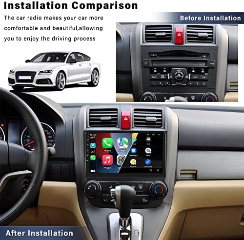 Sixwin Android 10.0 estéreo de carro para Honda CRV 2007 2008 2009 2010 2011 2010 9 polegadas Tela Touch Car Radio Audio com Bluetooth