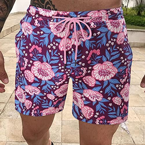 Shorts masculinos shorts shorts de natação de verão vintage com bolsos impressos de férias de férias de férias de férias