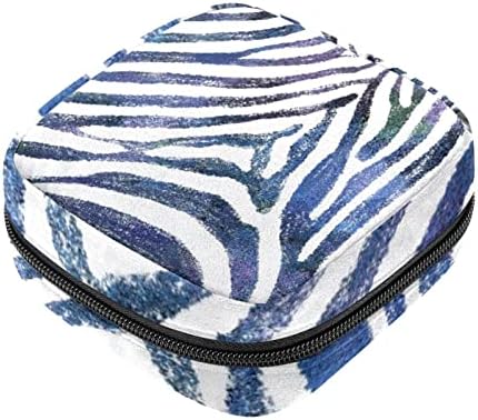 Bolsa de armazenamento de guardanapos sanitários de Oryuekan, bolsas de zíper menstrual reutilizável portátil, bolsa de armazenamento de tampões para mulheres meninas, abstrato de arte zebra