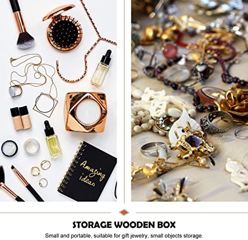 Zerodeko 1pc decorativo Caixa de armazenamento de contêineres de madeira durável para doces de jóias
