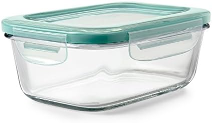Oxo Good Grips 16 peças Smart Seal Seal à prova de vidro de vidro conjunto de recipientes de armazenamento de vidro Conjunto, transparente