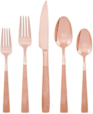 Hampton Forge Full Rose Gold 18/10 Conjunto de talheres de 5 peças, 5pc FW