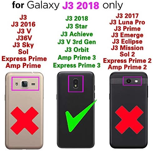 Caixa de telefone para Samsung Galaxy J3 Orbit J 3 estrelas 2018 3J Achando a carteira com telha de vidro temperado protetor