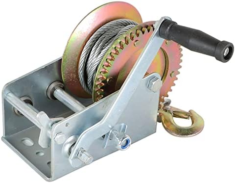 Kimllier Witch Hand Winch de 600 libras de trailer de barco ajustável de duas vias com cabo de aço de 8m, guincho de engrenagem