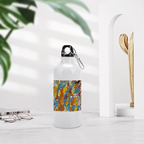 Estilo abstrato padrão artístico artístico garrafa de água de alumínio Tiro