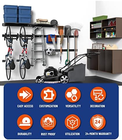 Poetiske Garage Tool Organizer Mount Mount Wire Rack 32 Plataforma de parede Rack de armazenamento pesado Shelve max 120 libras