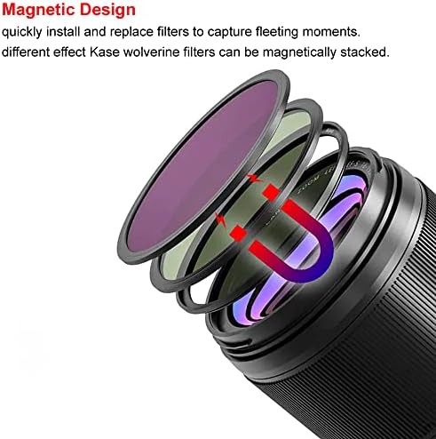 Kase 77mm Wolverine Magnetic ND & CPL Kit inclui CPL + ND1000 + Soft GND0.9 + Tampa da lente + Bolsa de filtro, vidro óptico temperado à prova de choque e filtro com revestimento multi -revestido com temperamento de choque e HD