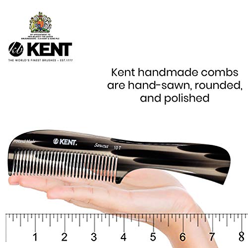 Acabamento de grafite Kent 10T, pente grande de destrancação de cabelo, dentes largos para cabelos ondulados e ondulados