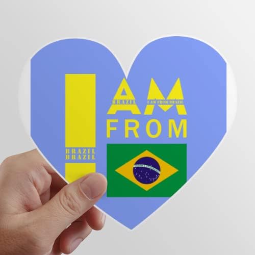 Eu sou do Brasil Art Deco Fashion Heart Vinyl Sticker Bicycle Bottle Decal