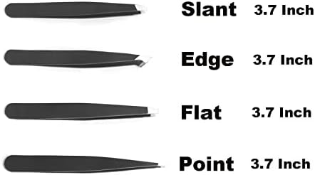 Conjunto de pinças de Yutoner, pinças profissionais de aço inoxidável, tesoura, escova de olho para sobrancelhas - ótima precisão para