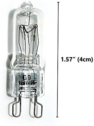 Lâmpadas de halogênio CTKCOM G9 60W - Lâmpadas de halogênio do tipo JCD G9 Base dupla de loop duplo de pin 120V 60W Bulbos de lâmpada de luz transparentes T4 JD Bulbo de halogênio, 10pack