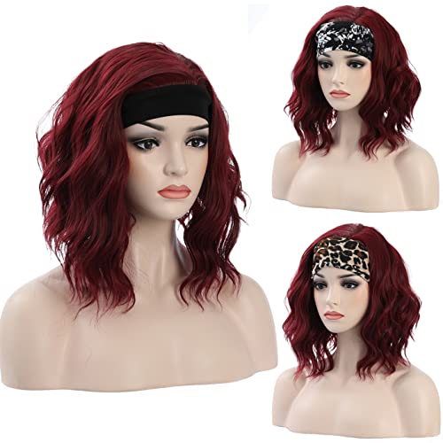 Berron Rainbow Wigs Wigs para mulheres curtas ondulados na parte da cabeça parte parte de cabelos perucas de glugues perucas sintéticas para uso diário de faixa de cabeça