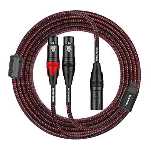 Timeyes XLR Cabo de áudio de splitter y - 1 xlr macho a 2 xlr cabo de adesivo de microfone equilibrado fêmea - 10ft XLR fêmea xlr para XLR Adaptador bidirecional masculino Cabo de microfone - 1 xlr a 2 xlr m -f - --dable - 3m