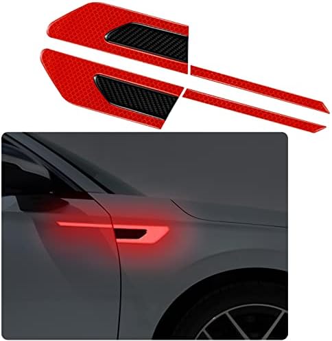 Porta lateral do carro nuozy Decas de adesivo refletivo de duas cores Aviso de segurança de fibra de carbono adesivo refletivo para motocicleta de bicicleta noturna visibilidade à prova d'água