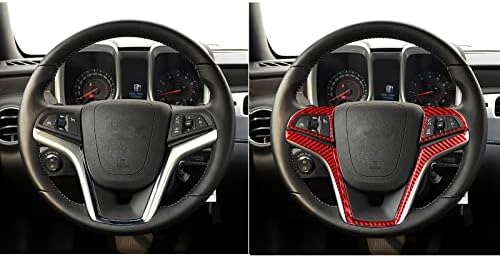 NVCNX Console de fibra de fibra de fibra de carbono Real Premium Roda do painel do painel de capa de carro interno Dash Acessórios Compatíveis com Chevrolet Camaro 2012 2013 2014 2015 5pcs Red