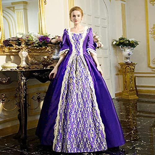 Vestido Renaissance Medieval Renaissance de Vestido de Vestido de Vestido 1800 para Mulheres Vestido Vitoriano Vestido Gótico Maxi Princesa Cosplay