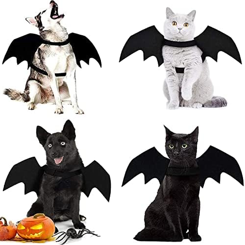 Traje de morcego de Halloween Strangefly, asas de morcego de cachorro com pistas de estimação, decoração engraçada