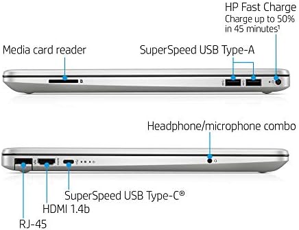 HP 2021 15,6 HD Laptop PC, Intel Core i3-10110U, 4 GB de RAM, 128 GB SSD, USB-C, Wi-Fi, RJ45, HDMI, HD Webcam, Bluetooth, Windows