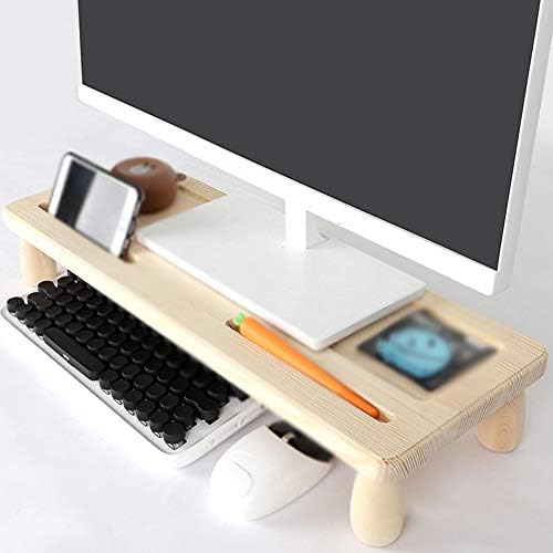 Rack de monitor elevado, rack de armazenamento de teclado, base aumentada por laptop, suporte de riser de tela de monitor,