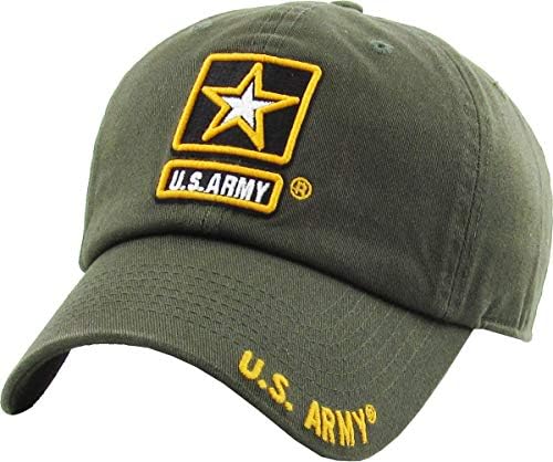 Oficial do Exército dos EUA licenciado Qualidade Premium Somente Vintage Vintage Hat Hat Cap, veterano Military Star Baseball Cap