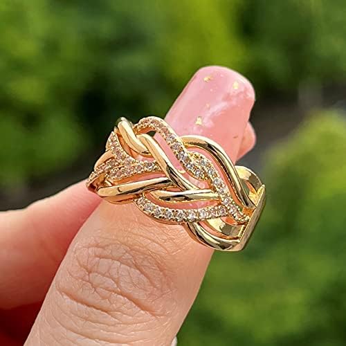 Anéis de banda para mulheres Casal Princesa Cut Diamond Set Ring Moda Luxo Mulheres de noivado Jóias de casamento