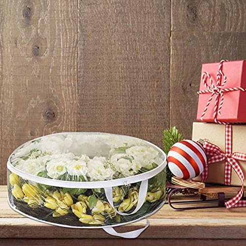 IPETBOOM Christmas Wreath Storage Bag Holiday Xmas Wreath Recifres redonda Saco de armazenamento de guirlanda de
