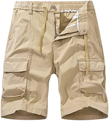 Ozmmyan para caminhada de caminhada shorts de cordão elástico de cintura elástica praia de viagem ao ar livre com bolso multi -bolso para acampar de pesca