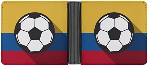 Bandeira de futebol de futebol da Colômbia Carteira Bifold Bifold Pocket Pocket for Money Credit Card para o trabalho de viagem diariamente