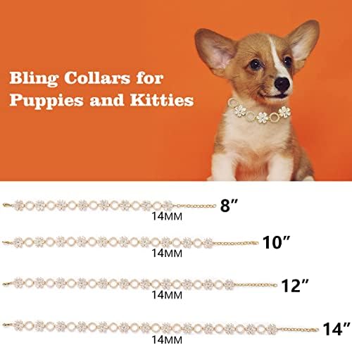 Wlpetty Puppy Collar Cat Collar Breakaway Rhinestones Bling Diamante Collar