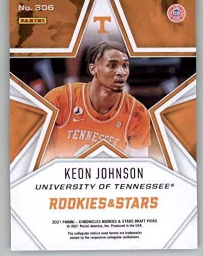 2021-22 Panini Chronicles Draft Picks Rookies and Stars 306 Keon Johnson Tennessee Voluntários Cartão de Negociação de Basquete