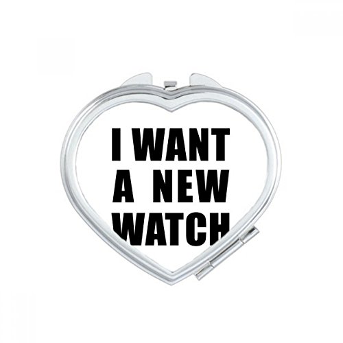 Eu quero um novo relógio Heart Mirror Travel Magnification Portable Mandheld Pocket Makeup