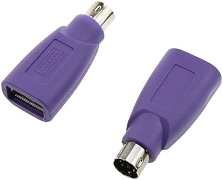 Adaptador USB para PS2 ZZHXSM 2PCS Purple USB fêmea para PS/2 Adaptador de trocador de conversor masculino para teclado de mouse e scanner de código de barras, teclado USB para o adaptador PS/2