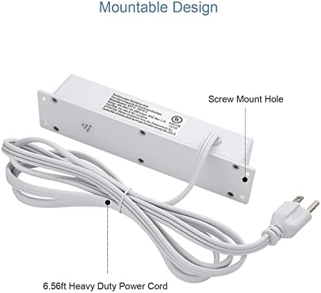 Faixa de alimentação de montagem na parede com 4 saída, tira de energia montável com 2 portas USB, 4 portas sob a mesa, conecte-se