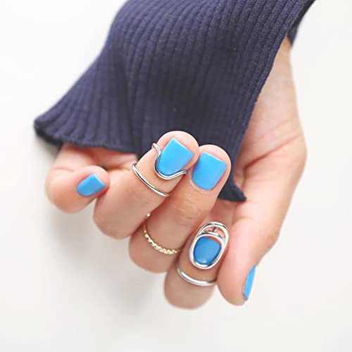 Niceneeded 2pcs de metal anéis de unhas de metal, anéis de ponta de fingtip prateados de estilo simples, jóias de unhas de unhas de junta fofa para mulheres meninas.