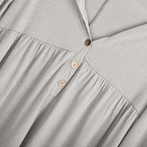 Vestido casual simples feminino simples 2023 vestidos de outono de moda botão de button up Design Empire Waist Ruched Maxi