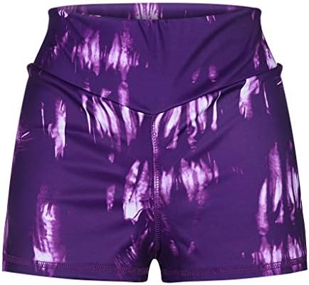 Zpervoba Women's Tie-Dye Workout Summer High Wisty Booty Yoga Running Shorts Leggings 3