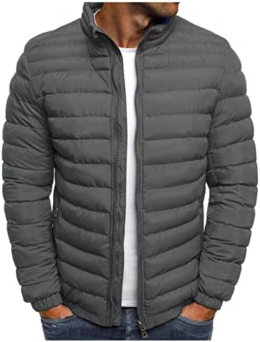 Casaco masculino, casacos de manga longa de tamanho grande, tendências de jackets ativos de zíper de pescoço alto de inverno se
